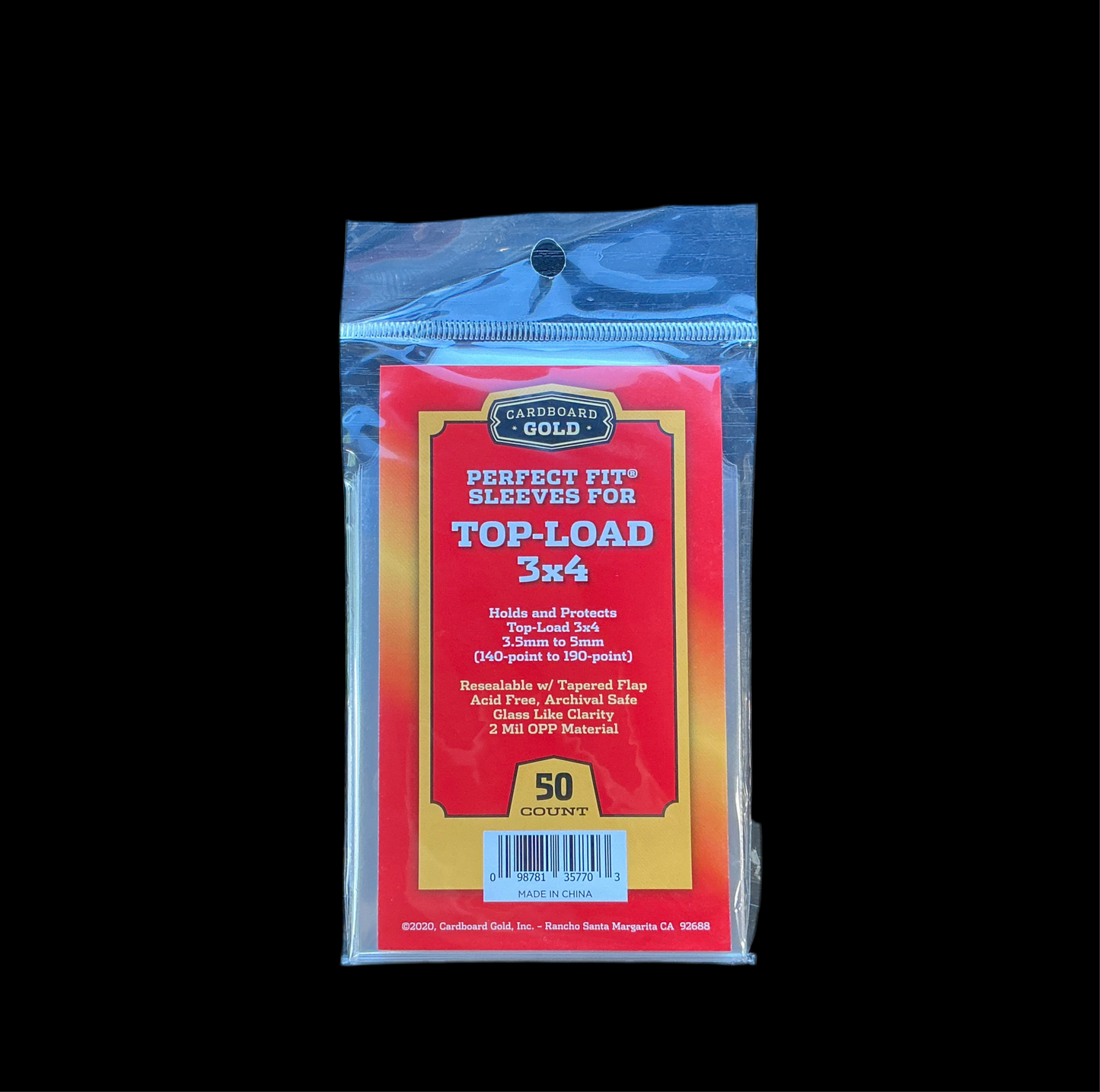 Cardboard Gold Perfect Fit Sleeves for Top-Load 3x4